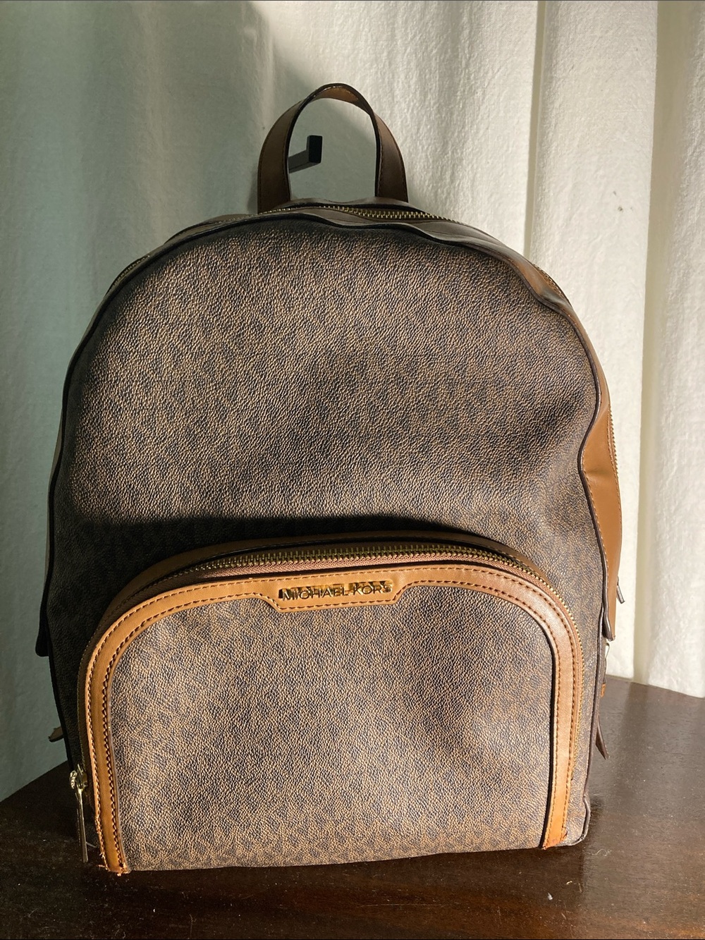 Michael Kors Brown Michael Kors Jaycee logo backpack